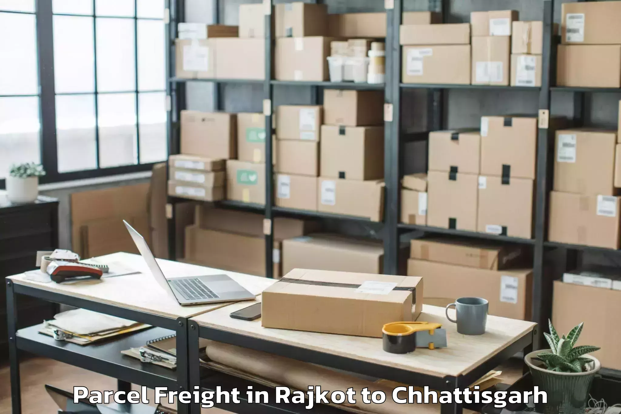 Leading Rajkot to Bhairamgarh Parcel Freight Provider